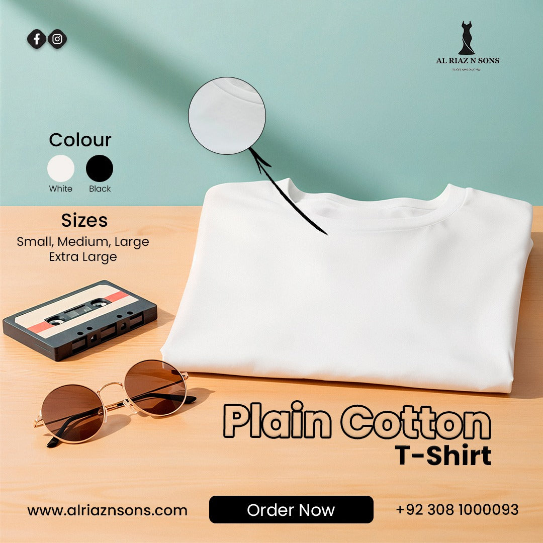 Soft, breathable, and ready for anything. Grab your plain cotton t-shirt!