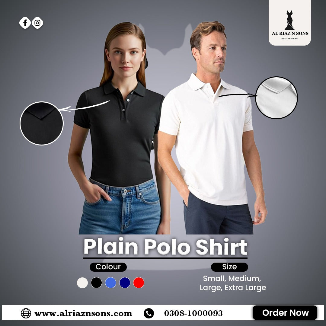 "Feel the difference. Our plain polos aren't just classic, they're crafted for all-day comfort and lasting style."